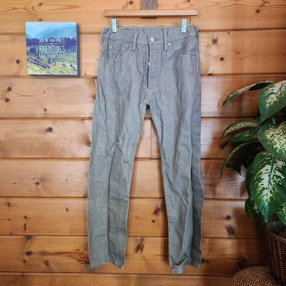 Levi's 💙 501XX Button Fly Gray Relaxed Straight Leg Denim Jeans 90s Sz 30 X 29